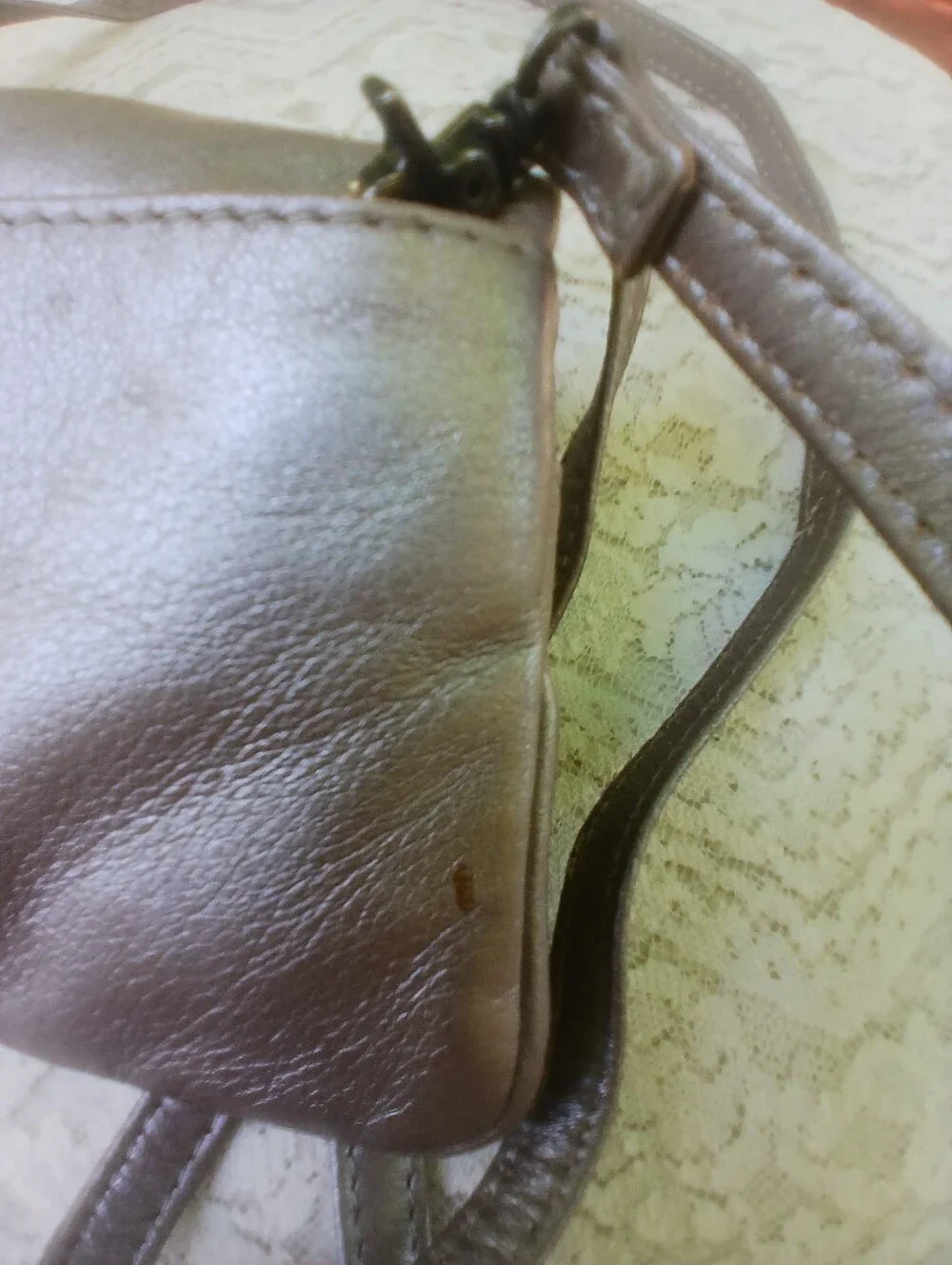 Latico Genuine Leather Metallic Taupe Crossbody Clutch Bag - Picture 8 of 11
